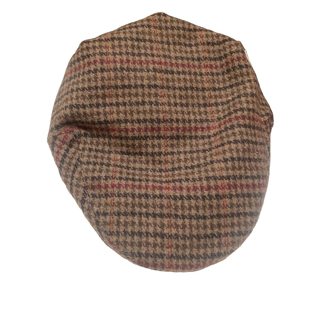 Man of Aran Ireland Wool Flat Cap Tweed Newsboy Hat Plaid Adjust Ivy Cabbie Cap